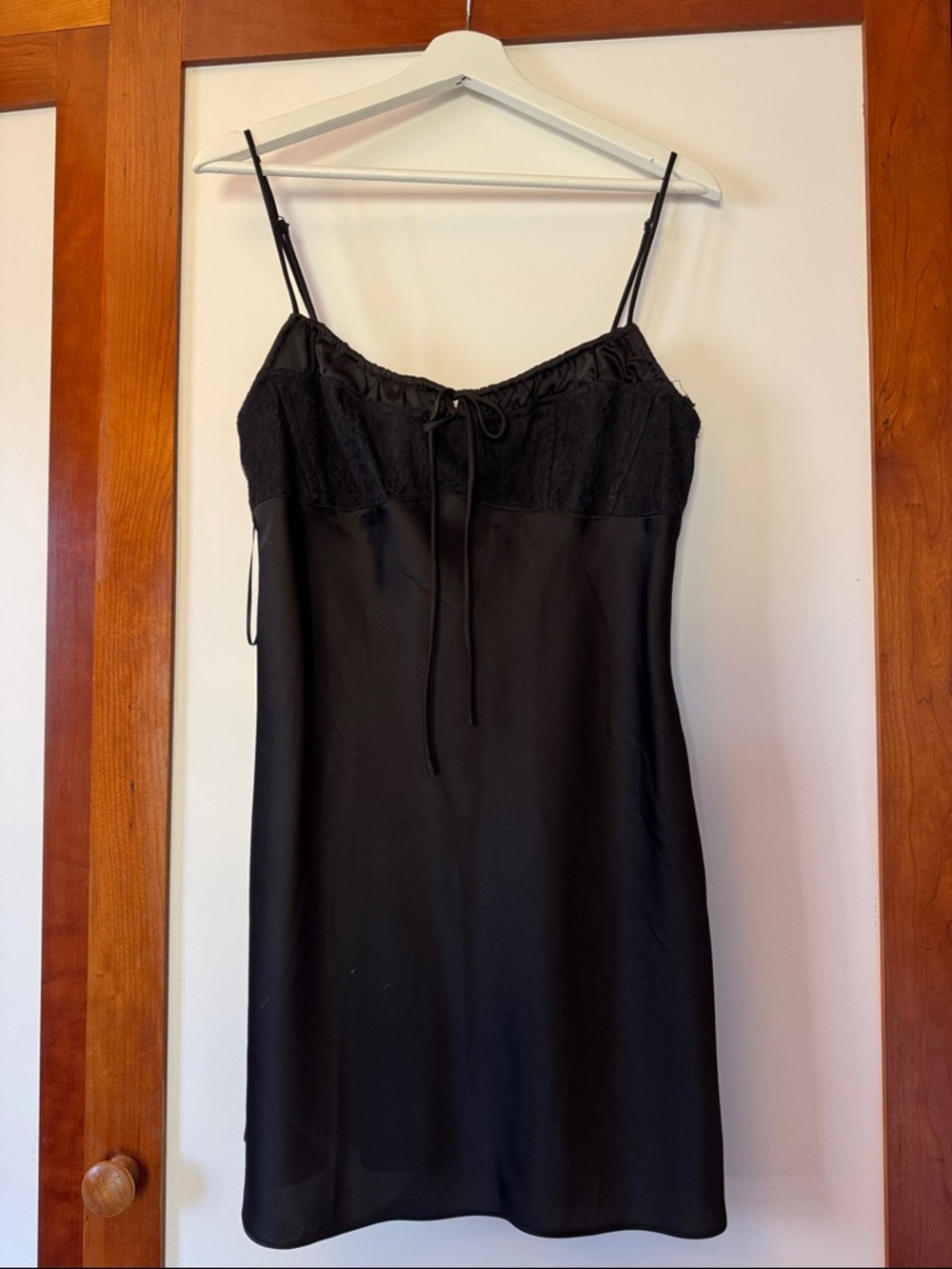 Urban Outfitters Black Lace-Trim Slip Dress